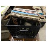 Approx 42 Records w/Milk Crate