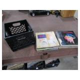 Approx 48 Records w/Milk Crate