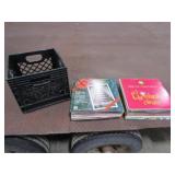 Approx 50 Christmas Records w/Milk Crate