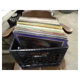 Approx 42 Records w/Milk Crate