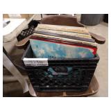 Approx 36 Records w/Milk Crate