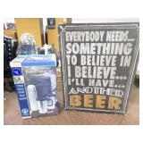 4pc Travel Mug Set, 'Another Beer' Sign 12inWx16T