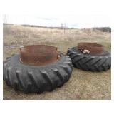 2-15-34 Tractor Tires on Band Rims, off Case 930