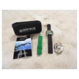 Deep Blue Precision Diver Watch w/Extra Wristband,