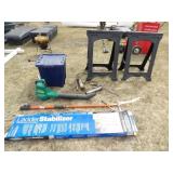 2-Grease Guns, Recycle Bin 24x16x17in., 2-Poly Saw