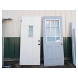 2-79in. T x 31.5in. W Doors, Glass Window,1-w/Knob