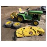 Runs-John Deere 112 Riding Tractor w/Tiller & Deck