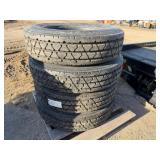 3-Recaps 11R22.5 & 1-Recap 295/75/R22.5 Tires
