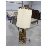 Fuggiti Studios 1973 Plaster Faux Wood 4 Bulb Ligh