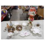 Various China, 2-KPM Style Portraits, Clock, Lamp