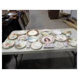 15-Decorative Plates, Sugar Bowl & Creamer Dish,