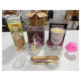 Avon Candle, Porcelain Flower Basket, Cologne,