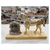 Metal Horse & Quartz Clock