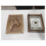 Ceramic 3D Horse Portrait & Vintage Looking Clock