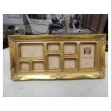8 Pic Photo Frame w/Molded Border 21inWx9.75inD