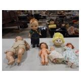 5 Antique Dolls, 1 Cabbage Patch Head