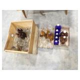 Several Assorted Glass Jars w/Wood Crate