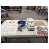 2-Vintage Cloth Calendars, 2-Calenders, Tea Kettle