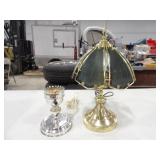 Brass/Metal Lamp, Silver Lamp Base (no shade)