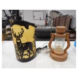 Buck Silhouette Lamp, Wood Lantern Lamp