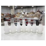 6-Frosted Glass Lantern Chimneys