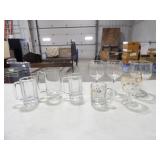 4-Glass Mugs, 4-Goblets/Wine Glasses