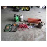 2-Yard Sprayers, Rope, Pads, Flashlight, Gas Can,