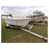 1972 Crestliner 16ft w/Single Axle Roller Trailer,