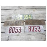 5-Vintage License Plates, One might not be vintage