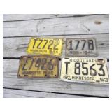 4-Vintage MN License Plates