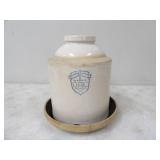 Uhl Pottery Co. Acron Wares Chicken Feeder, 10inT
