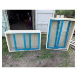 4ftLx2.5ftWx1ftD Metal Cabinet w/Glass Slide Doors