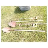 2 Shovels, 2 Pitchforks, 1 Hand Saw