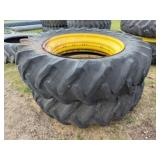 2-18.4-42 Tires on 42in. Step Up Rim, 1 Rim Bad