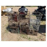 Wire Crates w/Assorted Glass Jugs