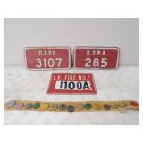 3-Vtg. Fire # Signs "R.F.P.A" & 15 Fire Warden Pin