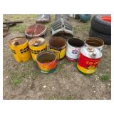 6-5gal. Oil Cans, 1-3gal?, See Description