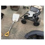 Rolling Garden Seat w/Rear Basket, & Alum. Shovel