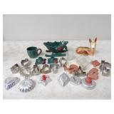 Ceramic Christmas Candle Holders, Cup & Dish, &