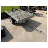 Homemade Single Axle Til Bed Wood Trailer,