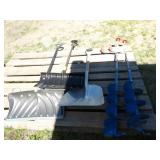 2-Hand Crank 6in. Ice Augers, 2 Snow Shovels, &