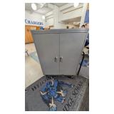 Gray 2 Door Metal Cabinet 42inTx36inWx18.5inD