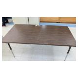 Table w/Dark Wood Top & Metal Legs