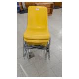 6 Yellow Chairs w/Metal Legs