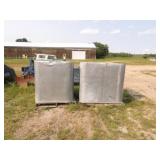 2-250gal. Poly Totes w/Metal Covers