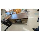 6 Drawer Metal Desk w/Wood Top 60inWx30inDx30inT