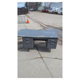 4 Drawer Metal Gray Desk 60inWx29inTx30inD