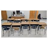 10 School Desks w/Chairs, 24inWx29inTx18.5inD