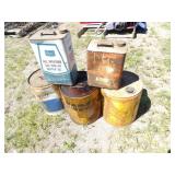 Midland 5gal. Can, Cenex 5gal. Motor Oil Can, &