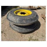 2-6ply 7.50-16 Single Rib Tires on 8 Hole Rims